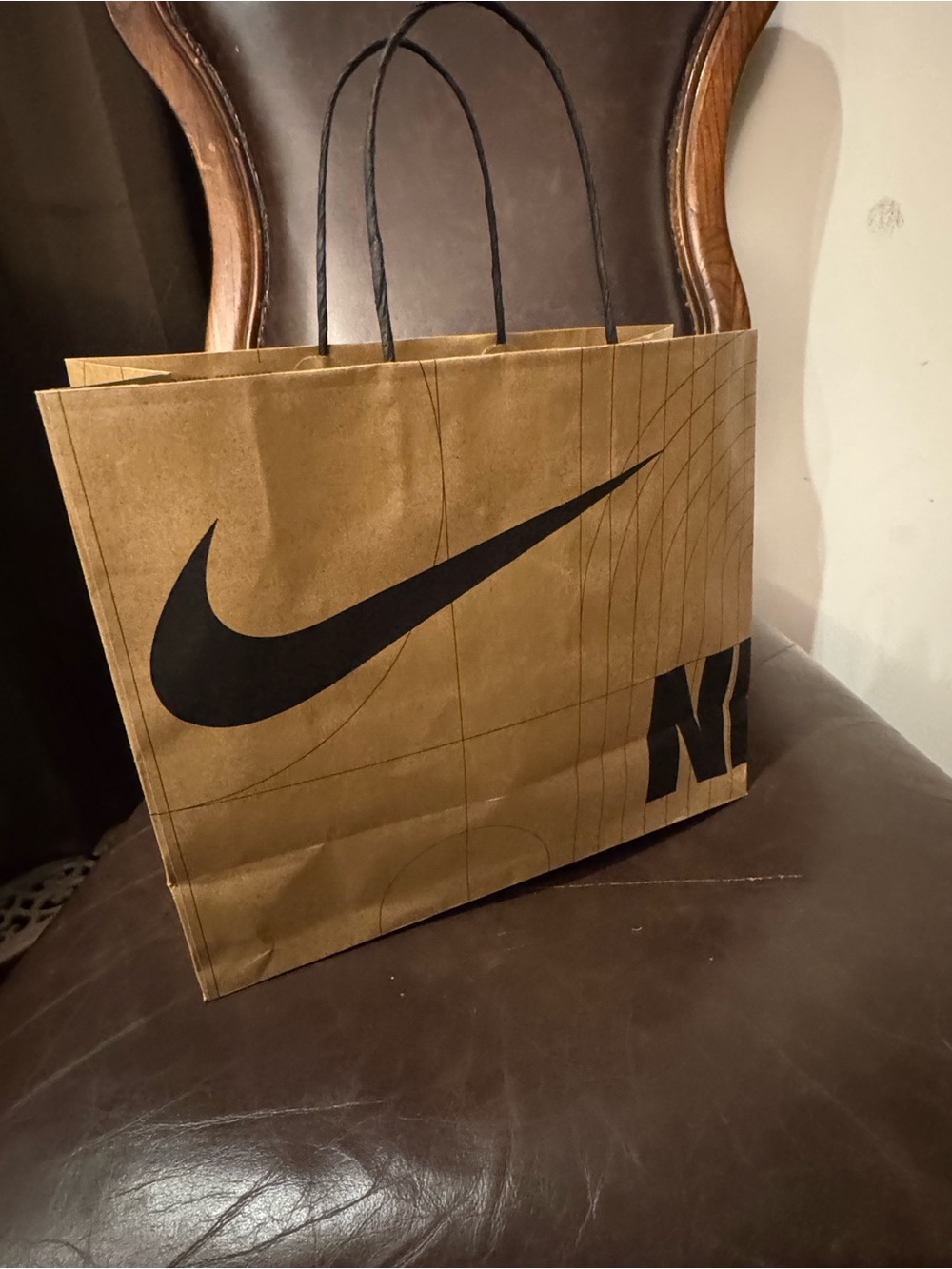 Nike Brown Recycled Tote Bag with Black Swoosh